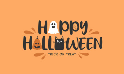 Happy Halloween greeting card or background. vector illustration.