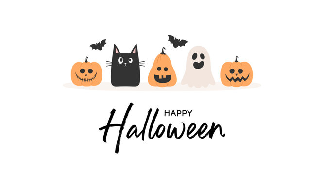 Halloween greeting card or background. vector illustration.