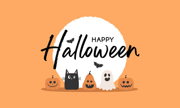 Halloween greeting card or background. vector illustration