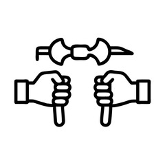 Hands holding tools icon design.