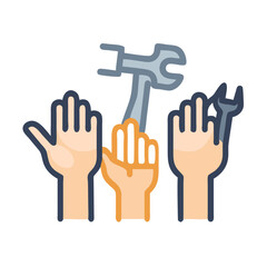 Obraz premium Hands tools icon design.