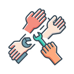 Obraz premium Hands tools icon design.