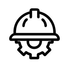 Fototapeta premium Hard hat with gear icon design.