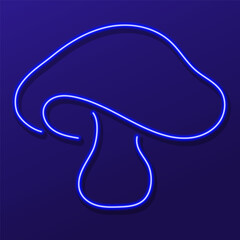 mushroom neon sign, colorful modern design trends on black background. Vector illustration.