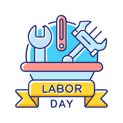 Labor holiday tools icon design.