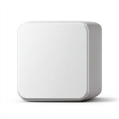 A plain, square, light gray device,  isolated on white