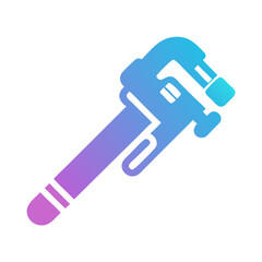 Large pipe wrench icon design.