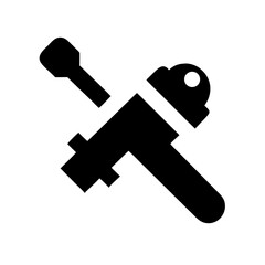 Large pipe wrench icon design.
