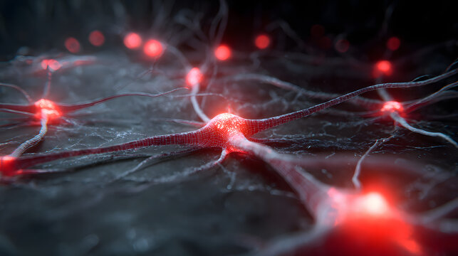 A ghostly neural network with pulsing red warning lights, hinting at future disruptions in connectivity