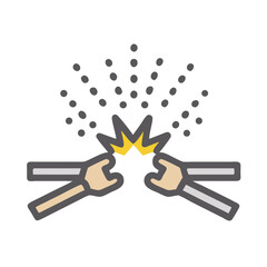 Metal spark icon design.