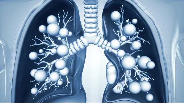 Alveoli 3D model, lung anatomy, medical illustration, respiratory system, healthcare