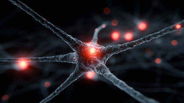 A ghostly neural network with pulsing red warning lights, hinting at future disruptions in connectivity