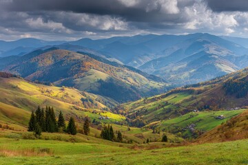Obraz premium Autumnal mountain valley scene (1)