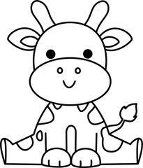 Giraffe Outline Coloring