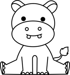 Hippopotamus Outline Coloring