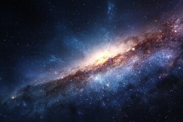 Vibrant galaxy displayed against a backdrop of twinkling stars and cosmic dust in the vastness of space showcasing the beauty of the universe at night