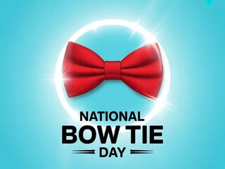 Celebrate national bow tie day with a classic red bow tie illustration and festive typography