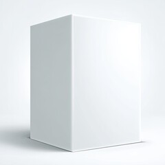 Blank white cube box on a light background