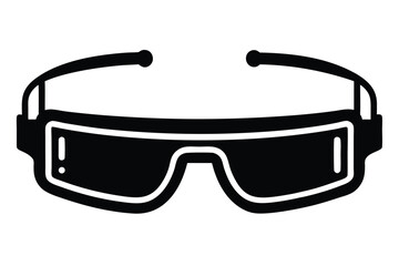 Black cyberpunk glasses display a bold style on a white background