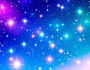 Vibrant celestial backdrop with numerous twinkling stars.