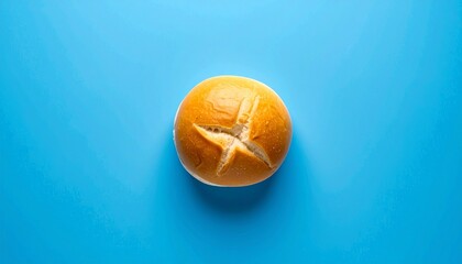 sea shell on blue background