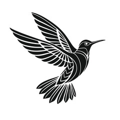 Sparrow Flying Silhouette Minimal Vector Icon