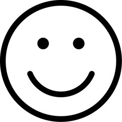 Simple Smiley Line Icon Emoticon Logo - SVG Vector Format in Black Outline