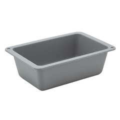 Muted grey silicone loaf mold with internal ridges and matte texture on a transparent isolated studio background, no shadows, precise e-commerce product concept