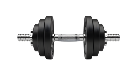 Adjustable dumbbell isolated on transparent background