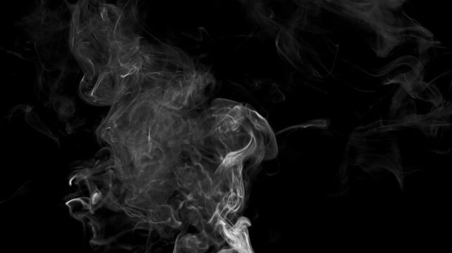Fog, Cloud, Vape, Blacke and white smoke, can be used as alpha, vapour, isolated over black background