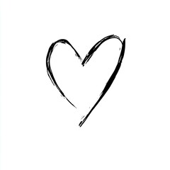 Simple black hand-drawn heart shape on white background