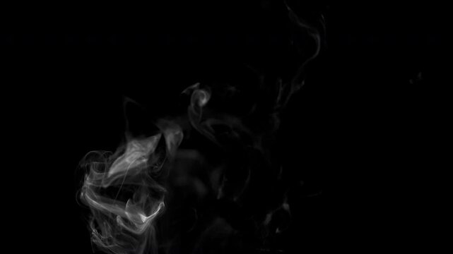 Fog, Cloud, Vape, Blacke and white smoke, can be used as alpha, vapour, isolated over black background