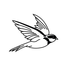 Obraz premium Sparrow Flying Silhouette Minimal Vector Icon