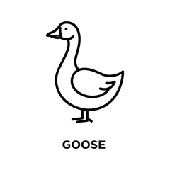 Simple Line Drawing of a Goose Goose Icon Bird Illustration Vector Graphic