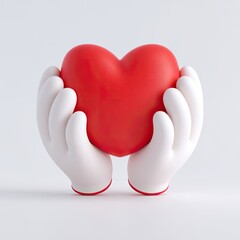 Cartoon hands holding a red heart (5)
