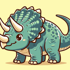 cute triceratops dinosaurs illustration