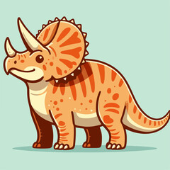 cute triceratops dinosaurs illustration