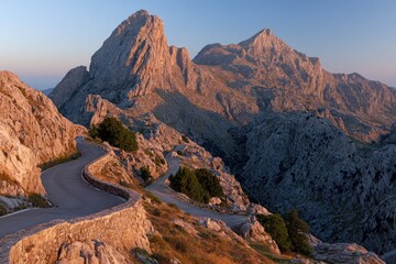 Winding mountain road at dawn (1)