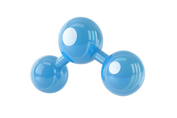 O3 Ozon molecule model isolated on white - 3d illustration. Three molecules of oxygen.
