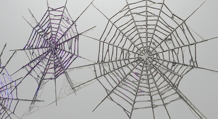 Obraz premium Spiderwebs pattern on white background