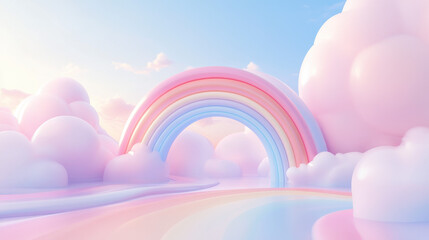 cartoon rainbow land