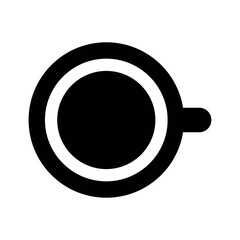 Illustration of a black coffee and coffee accessories icon isolated on a white background