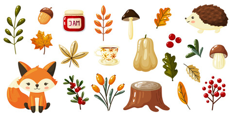 Autumn Elements Hand Drawn Doodle Collection