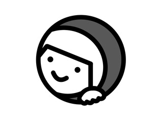 顔アイコン　ひょっこり女の子