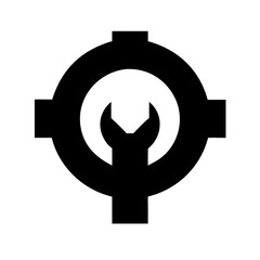 Wrench symbol icon design.