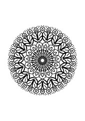 Intricate arabesque ornamental round floral design element vintage winter card decoration with lace texture and snowflake pattern art vector illustration