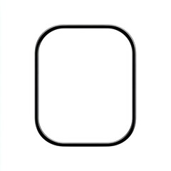 Simple, black outline, rectangular, rounded-corner shape