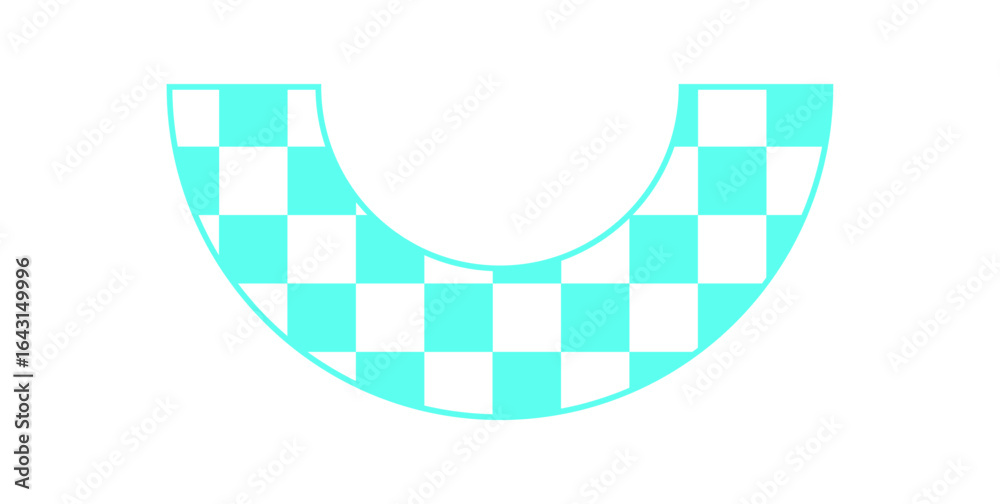 Wall mural y2k retro checker pattern. flat abstract design with geometric shapes. cool visual element, nostalgi