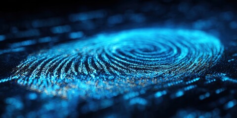 The Digital Fingerprint Representation in a Vibrant Blue Environment