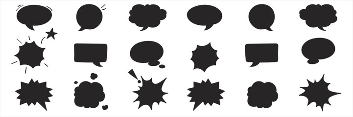Speech Bubble set. Talk bubble. Cloud speech bubbles collection. Retro empty comic speech bubbles. Vector Illustration